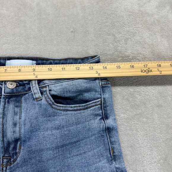 VERVE Los Angeles Jeans Women's 27 Raw Hem Straight Ankle Distressed Blue Denim - Picture 14 of 15